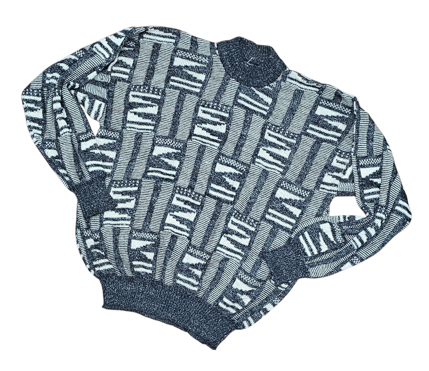 Vintage 80s sweater gray and white